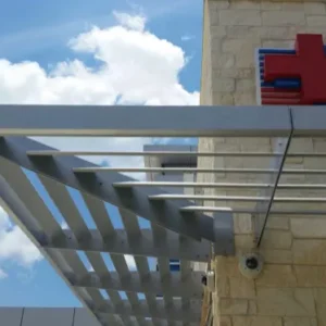 aluminum cantilevered sunshades on an Emergency Room building
