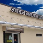 architectural sunshade on a health building