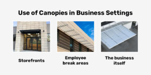 Use of Canopies in Business Settings: Storefronts, Employee Break Areas and Lounge Areas