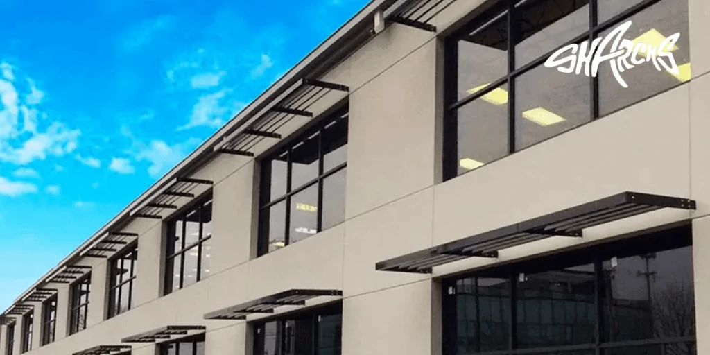 prefabricated canopy on a building