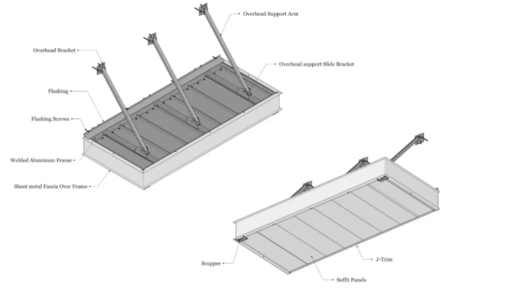 Bull aluminum canopy installation diagram